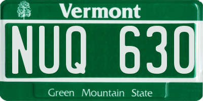 VT license plate NUQ630