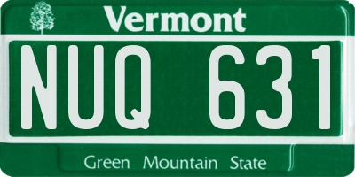 VT license plate NUQ631