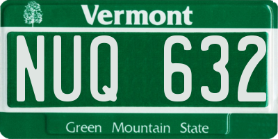 VT license plate NUQ632