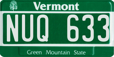 VT license plate NUQ633