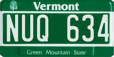VT license plate NUQ634