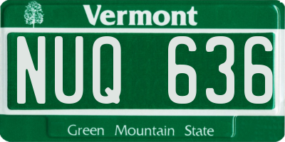 VT license plate NUQ636