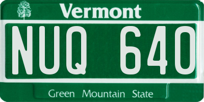 VT license plate NUQ640