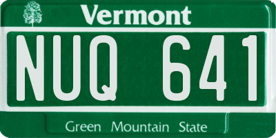 VT license plate NUQ641