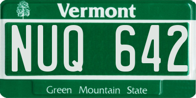 VT license plate NUQ642