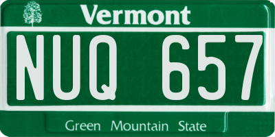 VT license plate NUQ657