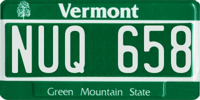VT license plate NUQ658