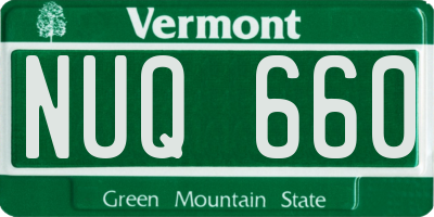 VT license plate NUQ660