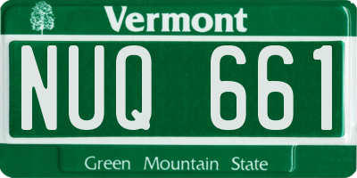VT license plate NUQ661