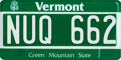 VT license plate NUQ662