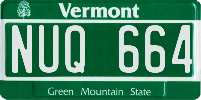 VT license plate NUQ664