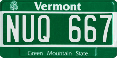 VT license plate NUQ667