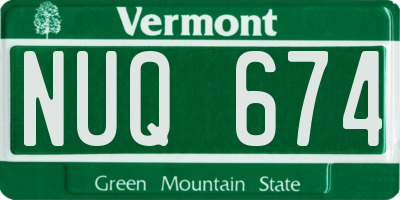 VT license plate NUQ674