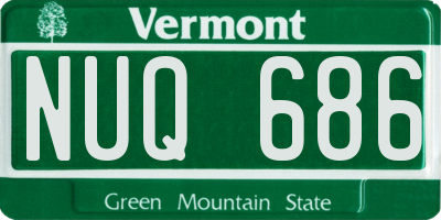 VT license plate NUQ686