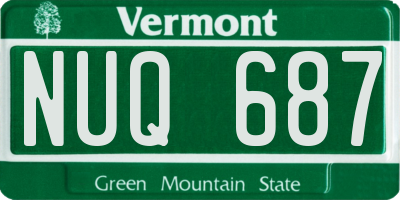 VT license plate NUQ687