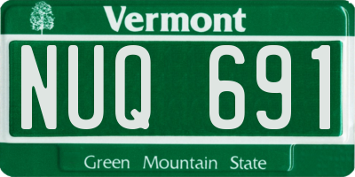 VT license plate NUQ691