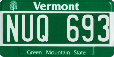 VT license plate NUQ693
