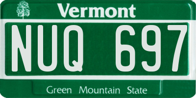 VT license plate NUQ697