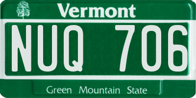 VT license plate NUQ706