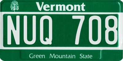 VT license plate NUQ708