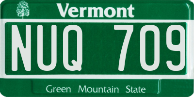 VT license plate NUQ709