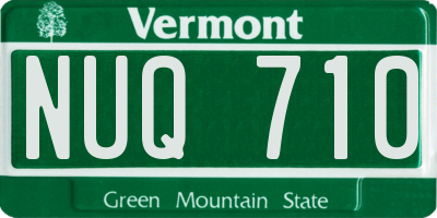 VT license plate NUQ710