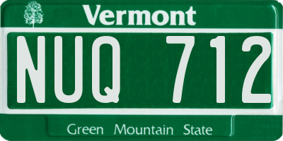 VT license plate NUQ712