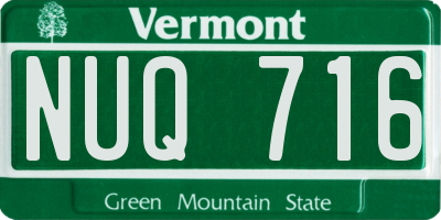 VT license plate NUQ716