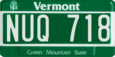 VT license plate NUQ718