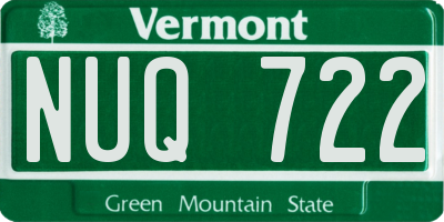 VT license plate NUQ722