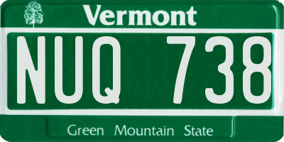 VT license plate NUQ738