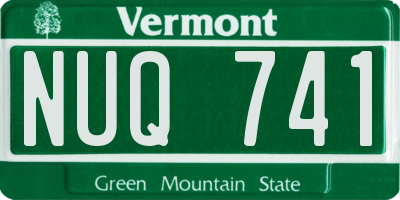 VT license plate NUQ741