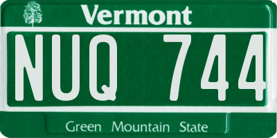 VT license plate NUQ744
