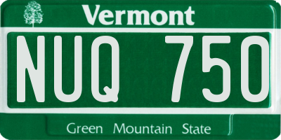 VT license plate NUQ750