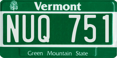 VT license plate NUQ751
