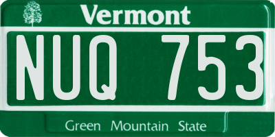 VT license plate NUQ753