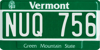 VT license plate NUQ756