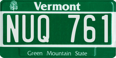 VT license plate NUQ761