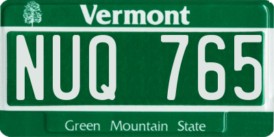 VT license plate NUQ765