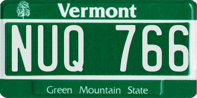 VT license plate NUQ766