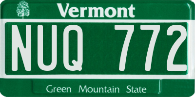 VT license plate NUQ772