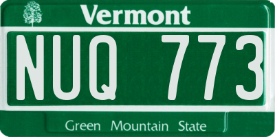 VT license plate NUQ773
