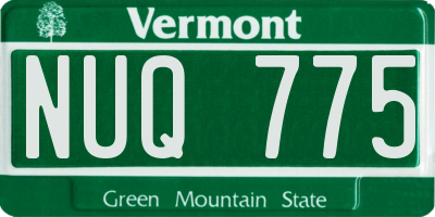 VT license plate NUQ775