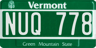 VT license plate NUQ778