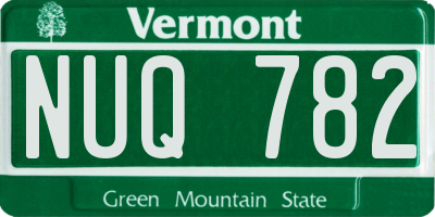 VT license plate NUQ782