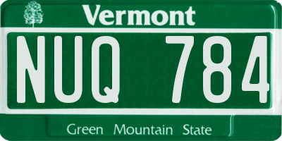 VT license plate NUQ784