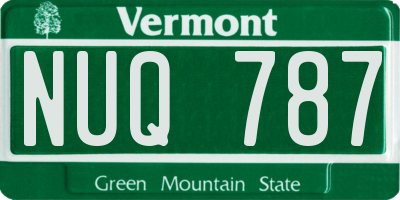 VT license plate NUQ787