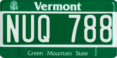 VT license plate NUQ788