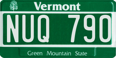 VT license plate NUQ790