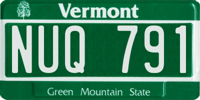 VT license plate NUQ791